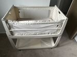 SnuzPod5 Bedside Crib in Cashmere, with mattress, protector & 2x fitted sheets