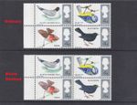 sg696ph-699ph 1966 4d birds Block of 4 Bistre omitted U/M