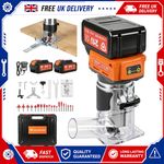 2X 4.0Ah Battery 21V Electric Cordless Hand Trimmer Palm Router Wood UK