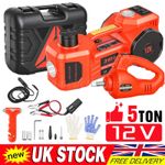 Electric Car Jack 5 Ton 12V Hydraulic Car Jack with Tire Inflator Pump & LED UK