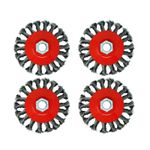 4Pcs Twist Knot Wire Wheel 100mm 4" Brush For Angle Grinder Rust Remove Scrub UK