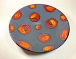 Vintage Poole Pottery Galaxy Plate 26.5 cms. Black Orange Red Good Cond.