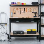 Steel Garage Workbench Tool Storage Drawer Pegboard Shelf DIY Workshop Bench New