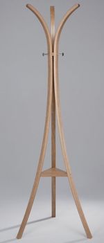 Modern Oak Veneered Bent Plywood Coat Stand Rack