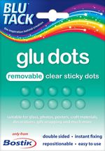 Blu Tak Glu Dots Removable Clear Double Sided Sticky 64 Dots BOSTIK Glue Tack