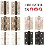 Internal Fire Door Hinges Ball Bearing 3" (76mm) / 4" Chrome Black Brass