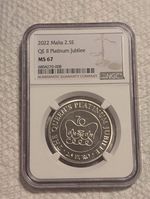 2022 Malta QE II Platinum Jubilee NGC MS67 Low Mintage Coin!!!!!!