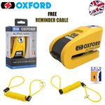 Oxford Alpha XA14 Security Motorbike Alarm Disc Lock - Yellow/Black