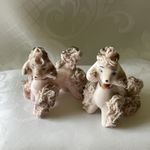 Spaghetti Art Porcelain Poodle ornaments by Arnart Creations. 1950’s vintage.