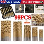 HSS Titanium Coated HSS Twist Drill Bit Set Tool 99Pcs Drill Bits 1.5-10mm