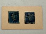 2 x original 1841 2d Blue Stamps - GB - Unchecked