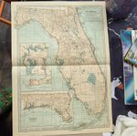 Florida Political Map (Printed) with Inset Maps, United States of America