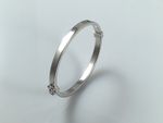 Solid 925 Silver Baby Children Plain Bangle FREE Personalised Christening Gift