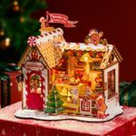 Rolife Wooden Miniature DollHouse 3D Puzzle Christmas Gingerbread LED Xmas Gifts