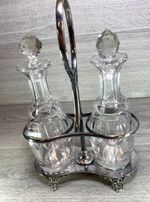 Antique Silver Plated Cruet  Set Oil Vinegar etc GRC REGENT ST LONDON c1850
