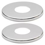 2 pcs Set Chrome Shower Tap Pipe Cover High Collar G3/4 Steel 26mm hole