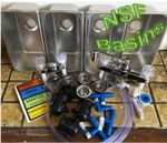 STANDARD SMALL Portable Concession Sink Kit W/Drain Plumbing 3 + 1 Compartments