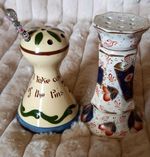 2 Hatpin Holders, 1 Victorian 1 Vintage With 1 Murano Hatpin