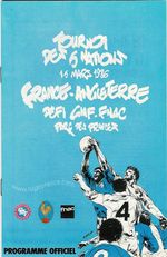 FRANCE v ENGLAND 15 March 1986 at Paris RUGBY PROGRAMME