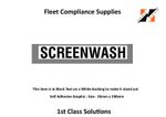 Screenwash Letter Sticker Kit Coach Bus Minibus Van HGV LGV Self Adhesive