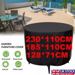 Round Furniture Cover Heavy Duty Waterproof Outdoor Garden Patio Table Chair UK