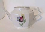 Vintage Art Deco Style Teapot Made In Czechaslovaki Floral