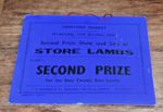 Vintage Prize Certificate card 1965 Hereford Market Lambs local farming history