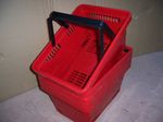 Pack of 5 Plastic Shopping Baskets Red. Blue. Black or Green 2 handles
