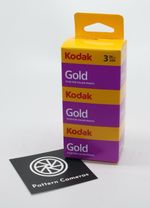 A pack of 3 Kodak Gold 200 35mm Colour Film Rolls with 36 photos on each roll