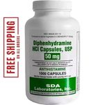 DIPHENHYDRAMINE 50MG 1000ct capsules, SDA LABS, Allergy Relief