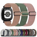 Nylon Loop Woven Fabric Elastics Watch Strap For Fitbit Versa 4/3 Sense2/1 UK