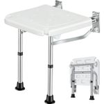 HEIGHT Adjustable Wall Mounted Folding Shower Chair for Elderly & Disabled
