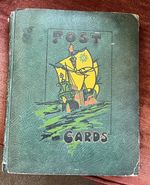 Empty antique postcard album with space for  about 200 cards