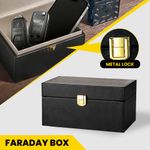 22x13x11cm Black Anti-Theft Case Faraday Box Car Keys Signal Blocking Universal