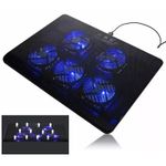 Portable Laptop Cooling Pad LED Dual USB 5Fans Cooler Adjustable Stand Coolpad