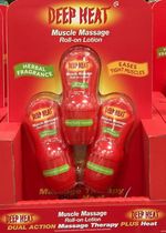 Deep Heat Muscle Massage Roll On Lotion Deep Heater Massager Heat Rub 3 x 50ml