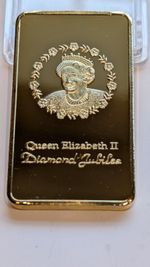 Collectable Queen Elizabeth II Diamond Jubilee Gold Plated Bar