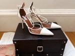 ALAÏA Paris White Patent & Plexi Strappy Heels Pumps 37.5 Box Dust Bags NEW
