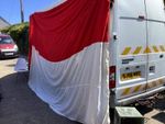 Genuine Royal Navy Ensign Flag 18'x8' of Indonesia devonport royal dockyard 1989