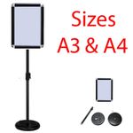 A3/A4 Pedestal Poster Stand Display Floor Stand Sign Menu Outdoor External Holdr
