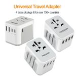 Tessan Universal Travel Adapter Worldwide with 4-5 USB Ports for 224+ Countries