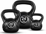 2-24kg Vinyl Kettlebell Weight Set Kettlebells Exercise Home Fitness Workout Gym