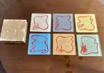 Vtg 50s Cocktail Recipe Glass Coasters  x 6 Mid Century Barware Drinks Party 