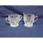 Vintage Indiana Glass Breakfast Creamer & Open Sugar Set Pattern #303