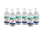 6 X 500ml Instant Hand Sanitiser Gel No Rinse Formula 70% Alcohol Base 2X Strong