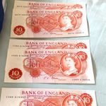 Bank of England 10 Shillings Banknotes X5 UNCIRCULATED And CONSECUTIVE Included 
