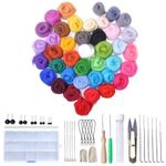 40 Color Wool Felt Needles Tool Set Needle Felting Mat Starter DIY Kit Girl Gift