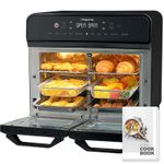 HYSapientia® 22L Dual Zone Air Fryer Oven With Rotisserie,Large 22L, Black