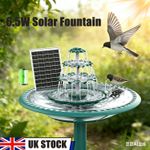 3-Tiered Solar Birdbath Fountain 6.5W, 1200mAh Battery,DIY Detachable for Garden