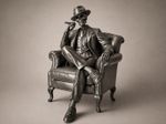 Gentleman Skeleton Statue Gothic Skull Ornament Chair Decor 3D Printed Gift